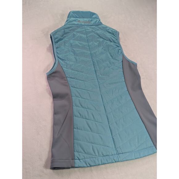 Columbia Omni-Heat Puffer Vest Size XS Teal & Gray Full Zip w/Zipper Pockets - Picture 12 of 13